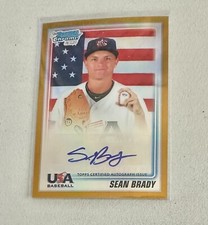 2010 Bowman Chrome Draft Picks Gold Refractor Autograph #46/50 Sean Brady BDPP93