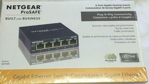 Netgear Prosafe Gigabit Ethernet Switch GS105 NIB Free Shipping - Picture 2 of 4
