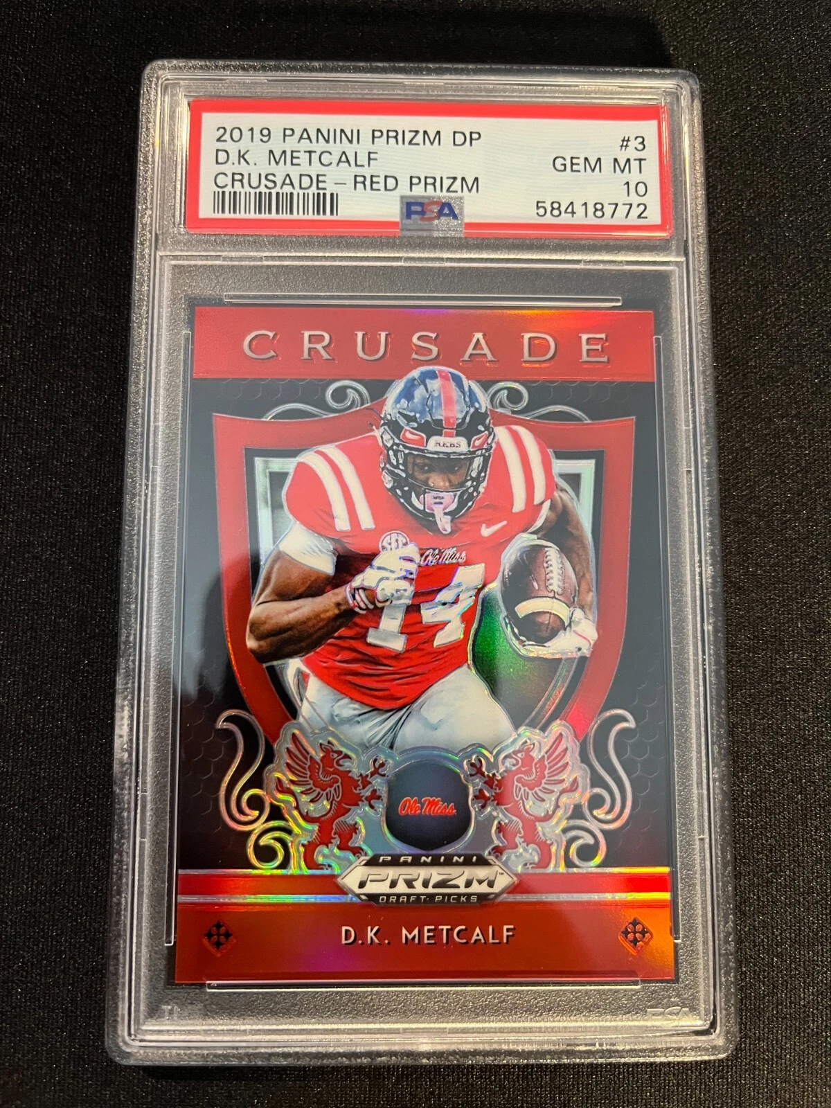 DK Metcalf Panini Prizm Draft Picks Crusade #3 Red Prizm
