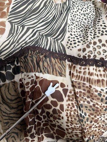 Vtg Moschino Patchwork Animal Print Silk Skirt 44 L - Picture 9 of 10