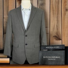 Banana Republic Blazer Mens 40R Beige Sand Tan Wool Italian Fabric