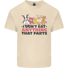 Anything That Farts Funny Vegan Vegetarian Mens Cotton T-Shirt Tee Top