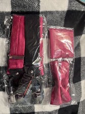 HISDERN Bow Tie and Suspenders for Men Suspender and Bowtie Handkerchief Set Adj