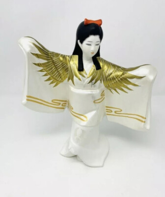 Vintage Japanese Kabuki Sagi-Mai White Heron Figurine Hamilton