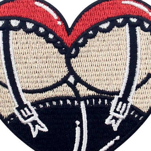 Embroidered Patches iron on clothing patch Badges logo Sexy Lady Butt hearts - Image 2 of 4