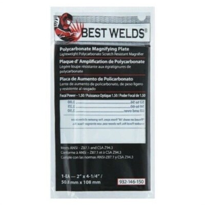 Best Welds 932-146-225 2''x4-1/4'' Polycarbonate Cheater Mag Plate 2.25 Diopter