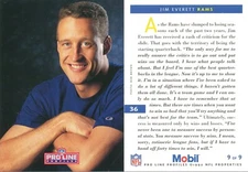 PRO-LINE MOBIL Jim Everett  RAMS SAINTS CHARGERS Purdue BOILERMAKERS