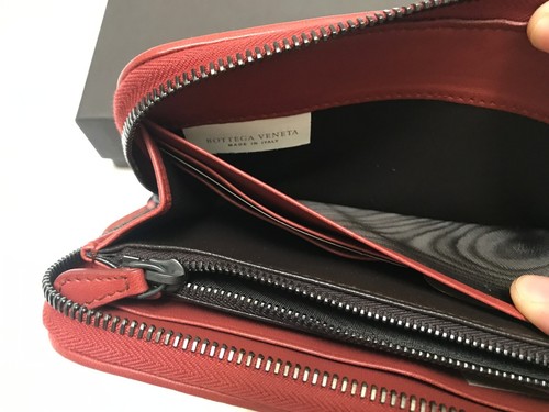NIB BOTTEGA VENETA BRICK RED BROWN LINE FULL SIZE ZIP AROUND WALLET PURSE!!! - Picture 6 of 7