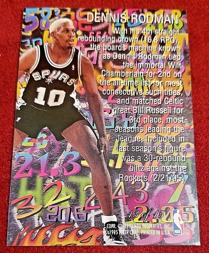 1995-96 FLAIR Robinson Michael Jordan Miller PSA 10 GEM MT Hot Numbers Rodman - Picture 149 of 181