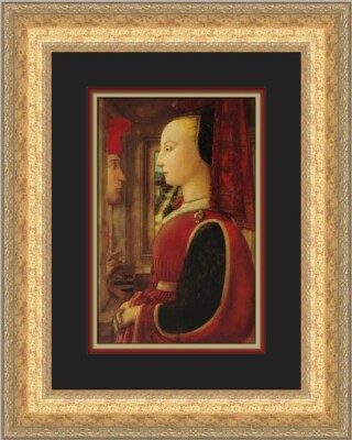 Filippo Lippi Portrait of a Man and a Woman at a Casement Custom Framed Print