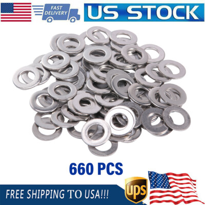 #ad #ad 660 PCS of 304 Stainless Steel Washers Flat Washer Assortment Set Kit 6 Sizes $7.00