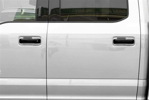 For 2015-2020 Ford F150 Gloss Black Door Handle Covers + Back Plate Bowl F-150 - Picture 6 of 7