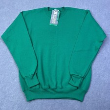 VTG Lee Sturdy Sweats Men's M Green Blank 90s Crewneck Sweatshirt Deadstock USA
