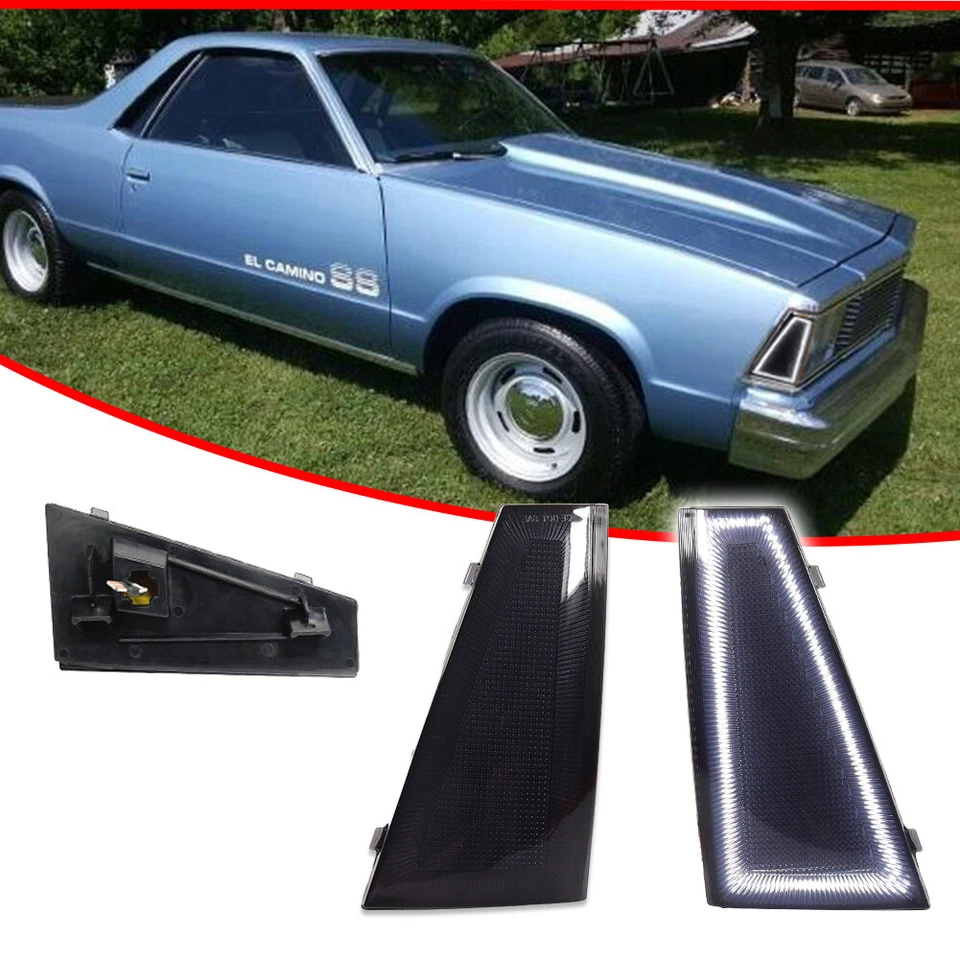 Luces de señalización laterales delanteras blancas humo para Chevrolet El Camino Malibu 80-81 Foto 2 de 4