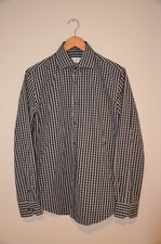 ROBERT GRAHAM Black Gray Gingham Woven Button Front Shirt Men's 15 38 Medium