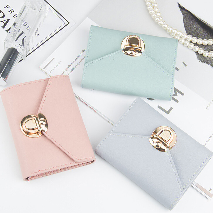 Slim Women's Wallet Compact Trifold Card Holder Gift Purse  -image