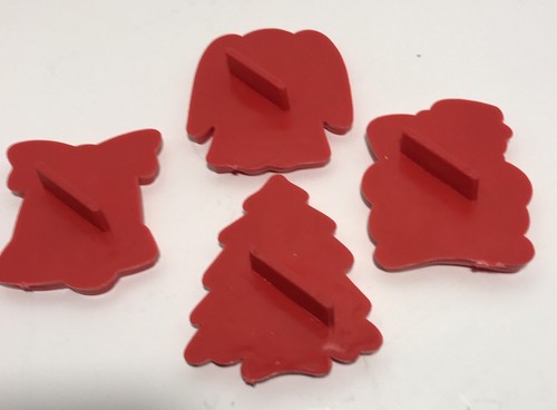 Very Vintage Christmas Cookie Cutters Hong Kong Tree, Snowman,Angel,Bell  - Imagen 6 de 6