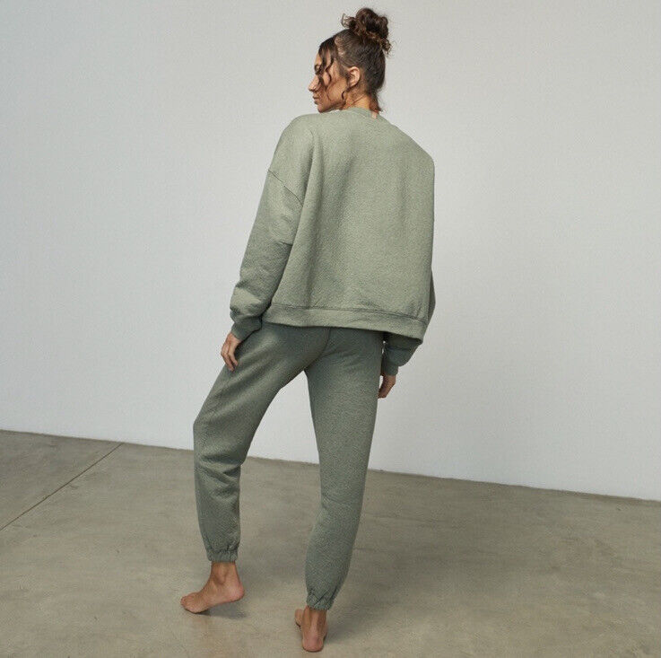 Lunya oversized sweatshirt thermal leggings set size XL green NEW $366