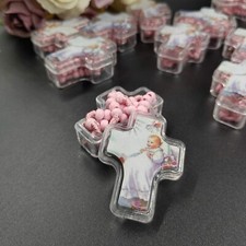 US 12pcs Handmade Rosary in Cross Box for Summer Vibes Communion w Organza Bag