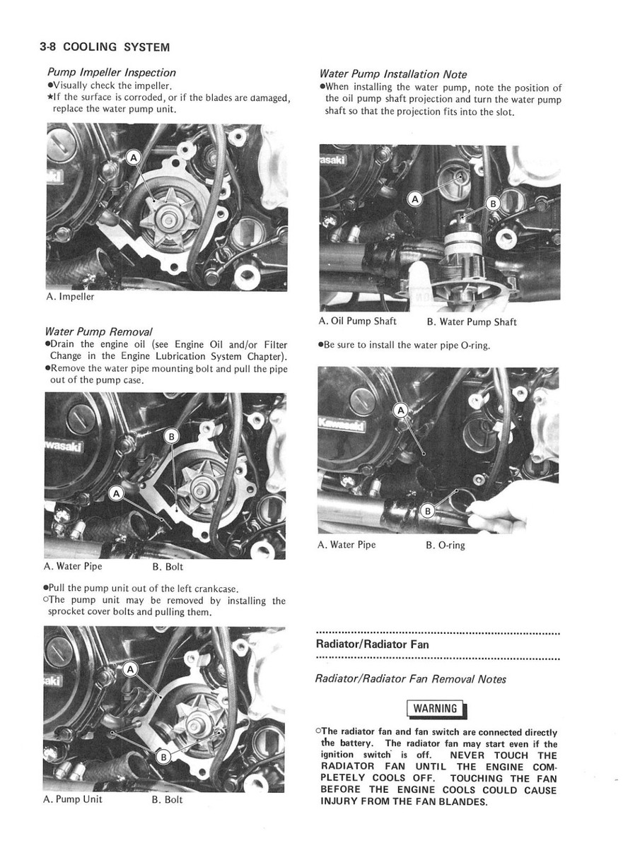 KAWASAKI Workshop Manual 1000 GTR Concours ZG1000 1986 1987 1988