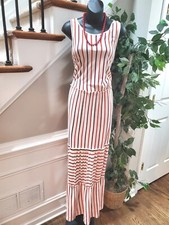 True Craft Women's White Cotton Round Neck Sleeveless Long Maxi Dress Size 1X