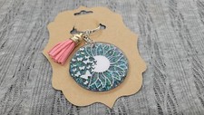 New Sunflower Butterflies-Keychain Acrylic Resin blue green black glitter tassel