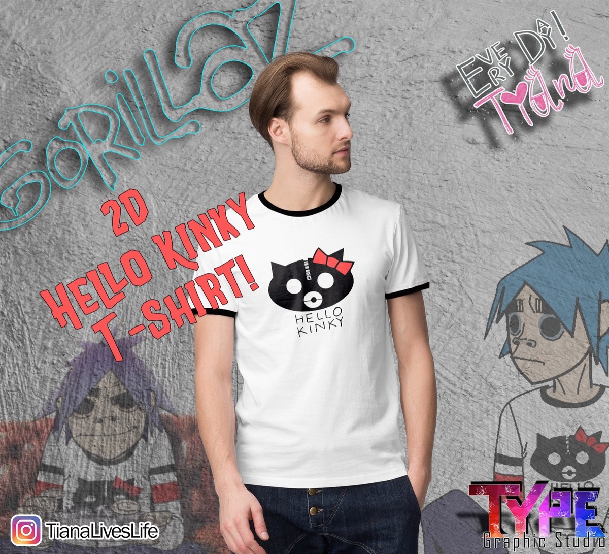 Gorillaz 2D Hello Kinky t shirt, Super Soft Unisex T-Shirt Tee | eBay