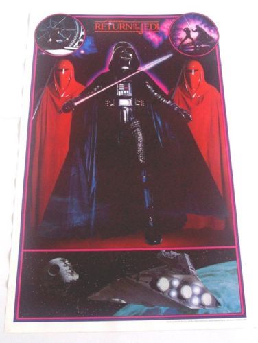 RETURN OF THE JEDI DARTH VADER SEALED MOVIE POSTER ORIGINAL 1983 STAR WARS ROJ - Picture 2 of 2