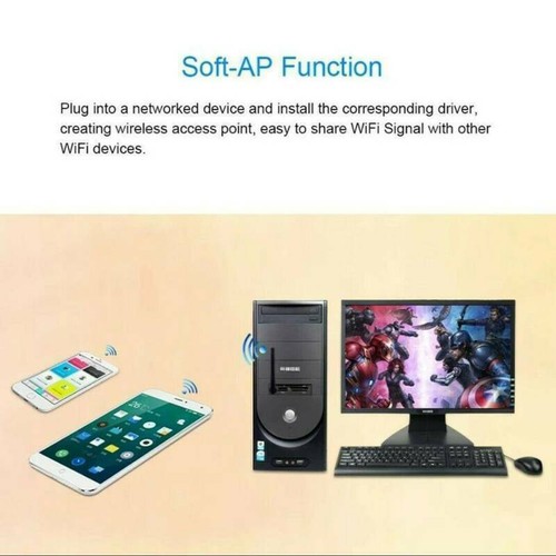 Wireless USB WiFi PC Dongle LAN Adapter 150Mbps 802.11n/g/b Antennae Computer - Photo 10/12
