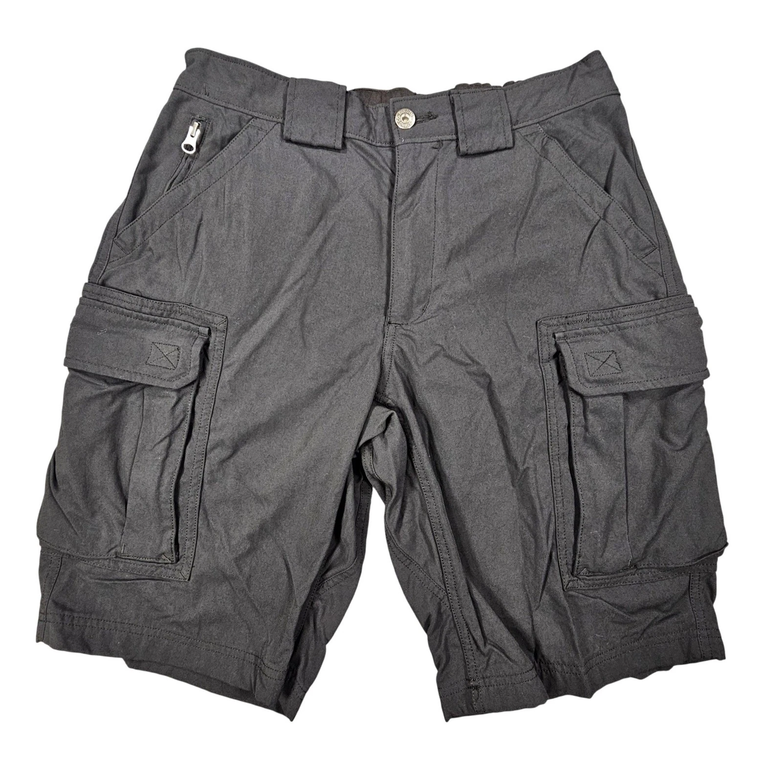 Duluth Trading Co Dry on the Fly Cargo Shorts Men's Medium Black 10" Inseam