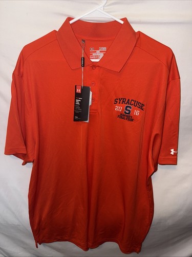 NCAA Men's Final Four 2016 Syracuse Under Armor Heat Gear Loose Mens Polo Sz XL