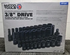 Matco Tools SBP426V 3/8" Dr 42pc SAE & Metric 6Pt Standard & Deep Impact Socket