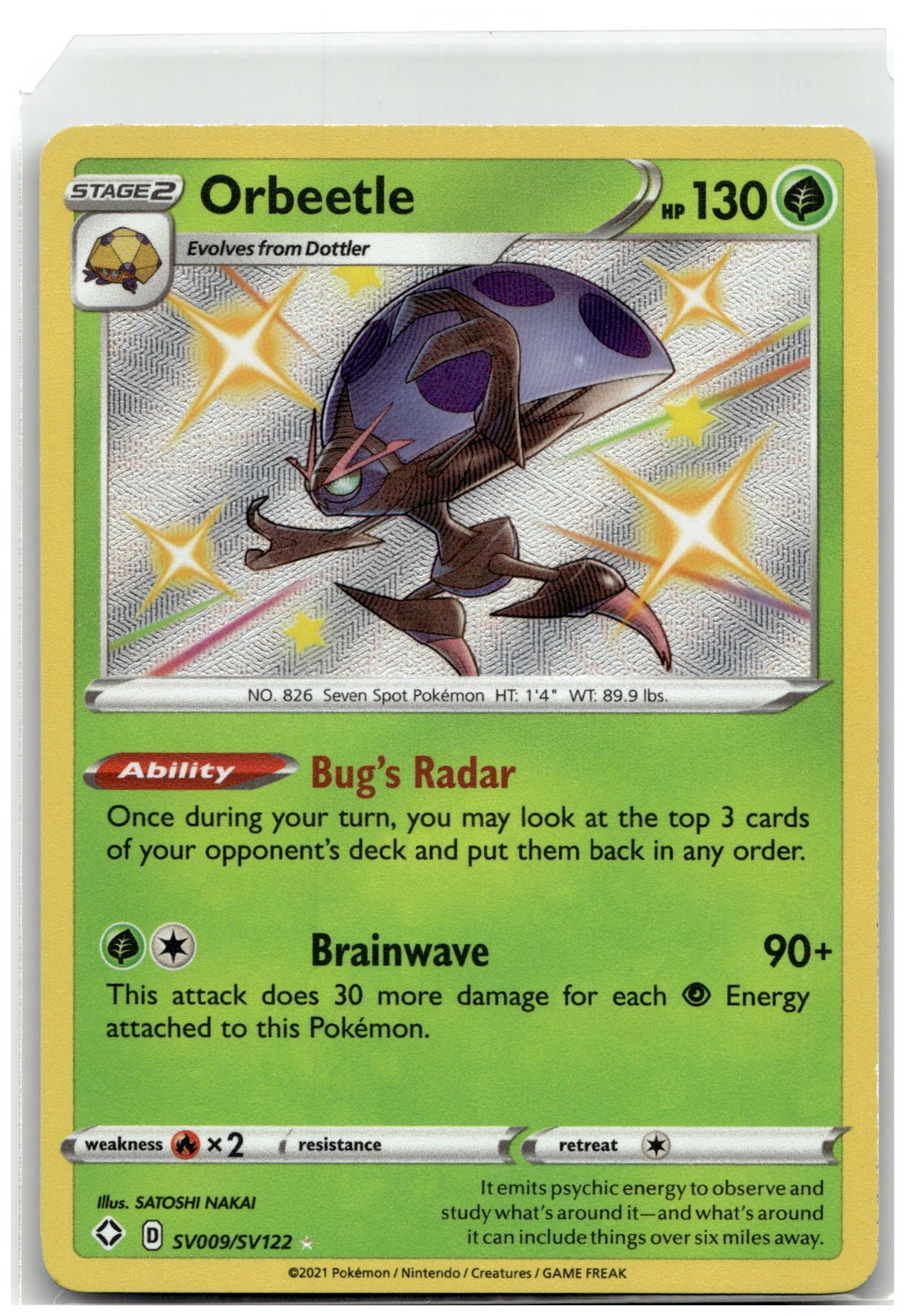 Shining Fates: Shiny Vault #SV009/SV122 Orbeetle Shiny Holo Rare A00005