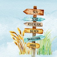 20 Servietten Beach Signs Beschilderung Meer Beach Playa Strand GräSer 33X33Cm