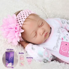 22" Real Lifelike Reborn Baby Dolls Vinyl Silicone Realistic Newborn Doll Girl