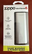 Zippo~ Silver Heatbank 6, Rechargeable Hand Warmer, I22, NEW!