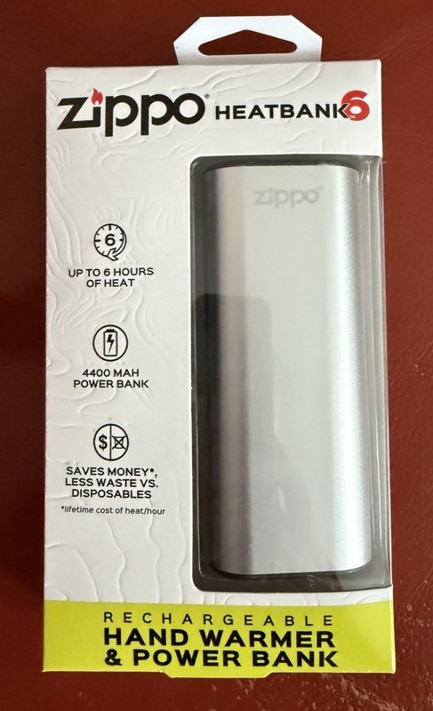 Zippo~ Silver Heatbank 6, Rechargeable Hand Warmer, I22, NEW!