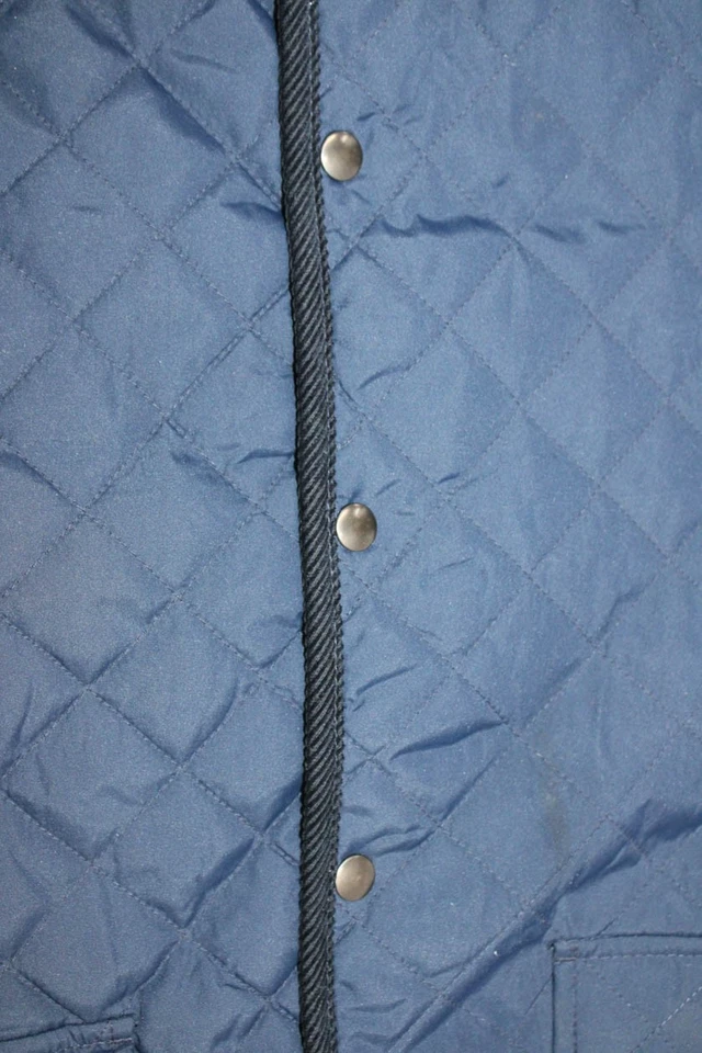 Crewcuts 男孩绗缝领纽扣前长袖夹克海军蓝 14 码 — 第 3/4 张图片