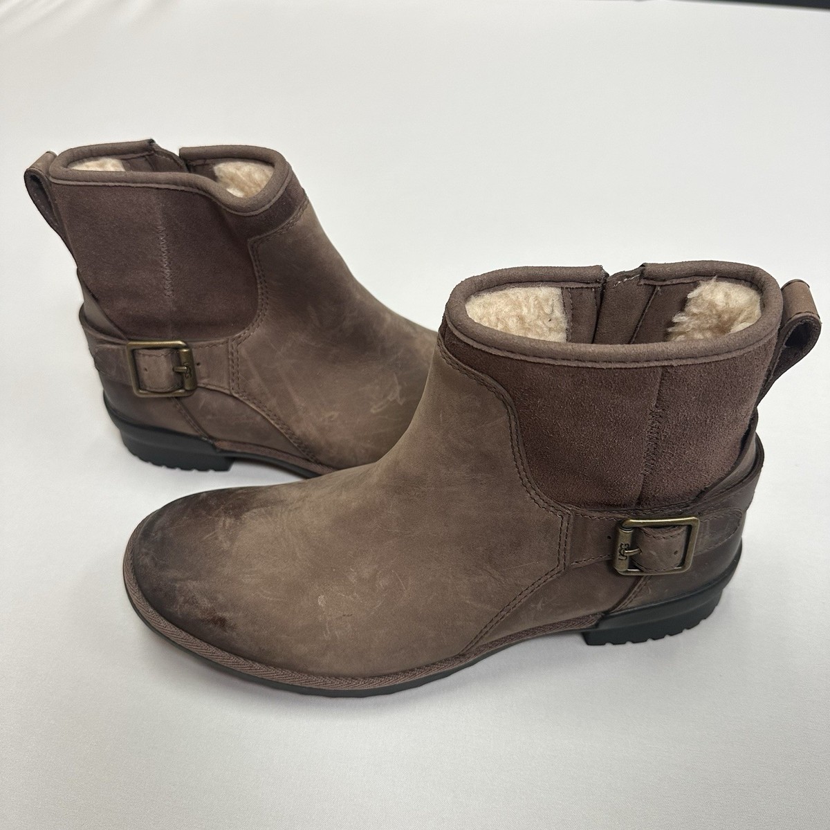 Brown Selima Waterproof Bootie Compass Buckle Boot Womens Shoes