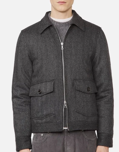 OFFICINE GENERALE Submarine Wool & Cashmere Herringbone Regular Fit Coat Sz XL video thumbnail