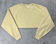 Alo Cropped Sweatshirt Crew Neck Pullover Cotton Women s Medium