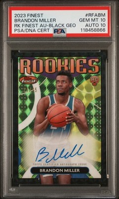 2023 TOPPS FINEST ROOKIE FINEST AUTOS #RFABM BRANDON MILLER 24/25 PSA 10 AUTO 10