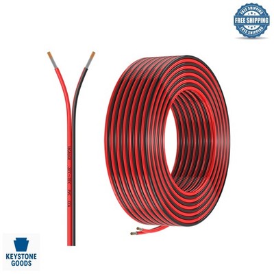 30FT 18Gauge Copper Clad Aluminum Electrical Wire - Red & Black for Low Volta...