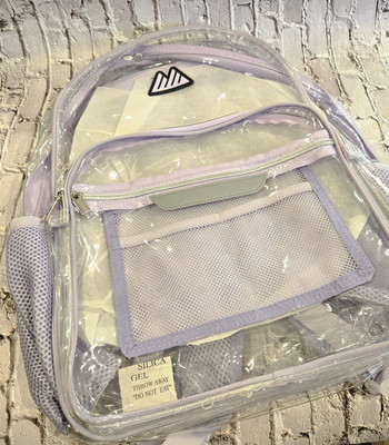 Trailmaker Clear Voilet Accented Backpack,  New, Target Brand, Good Quality