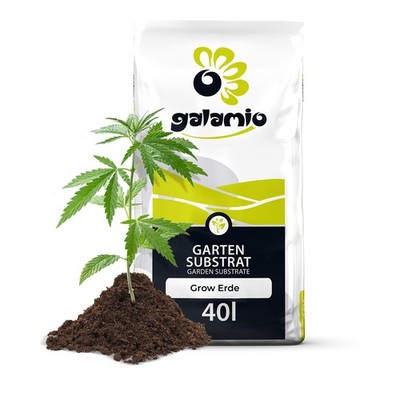 GALAMIO  Grow Blumen Erde - 40L - Substrat für Cannabis, Grünpflanzen und Palmen