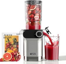 Anybear Cold Press Juicer, 200W Masticating Slow Juicer 4.3" Large Feed Chute Fi