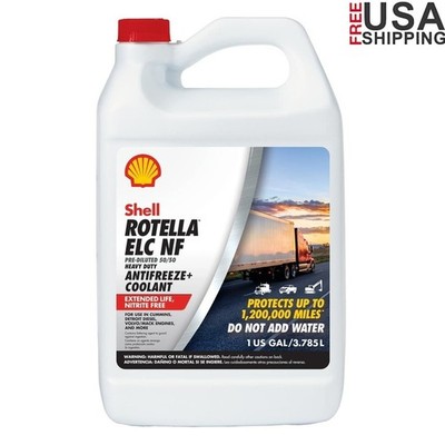 Shell ELC OAT Nitrite Free Pre-Diluted Antifreeze Coolant Diesel Gasoline 1Gal
