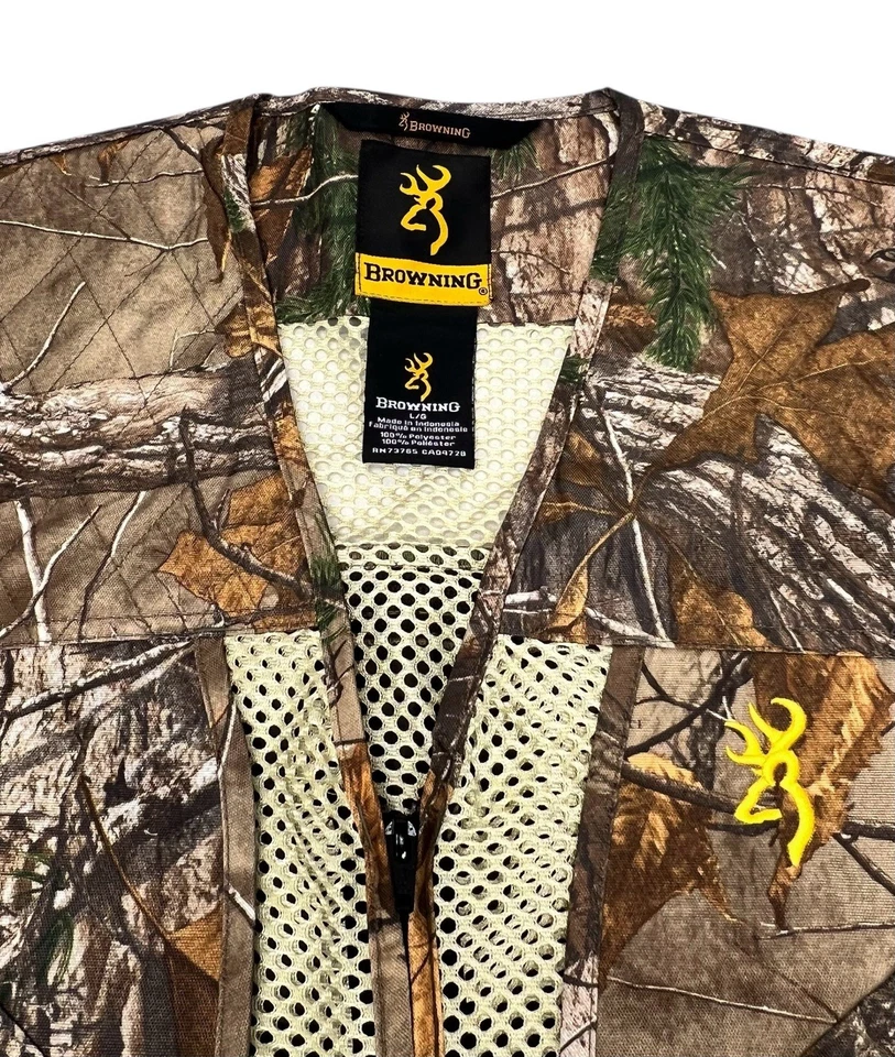 Browning Reactar Camo Realtree Extra Mesh Vest Hunting Size Men’s Large - Image 4 of 4
