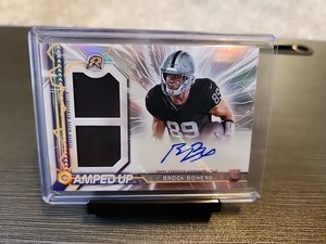 2024 Topps Resurgence #AU-BB Brock Bowers Amped Up Rookie Patch Auto Raiders 