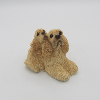Vintage 1988 Stone Critters Cocker Spaniel Mom and Puppy Dog Figurine SC-336 USA